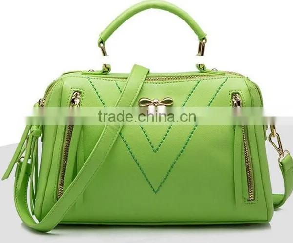Genuine Leather Big Size Womam Shoulder Bag Leather Lady Handbags With Pendant photo-2