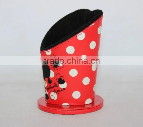Cute Heart-shaped Cardboard Pen Holder/Colorful Faux Leather Pencil Box photo-3