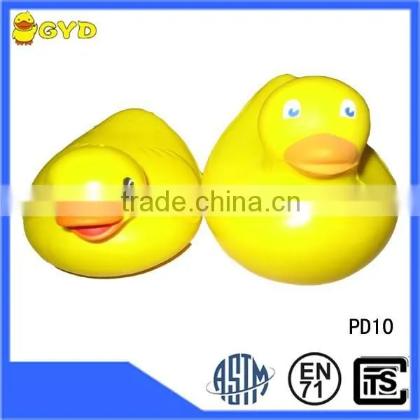 PU Yellow Duck Toy Animal Shape Foam Stress Ball,wholesale Bath Duck Toys