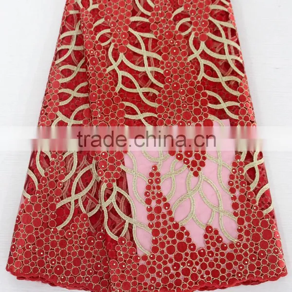 2016 High Quality African Tulle Lace Fabrics for Asoebi/ Nigeria Bridal Embroidered Tulle Lace Fabric photo-4