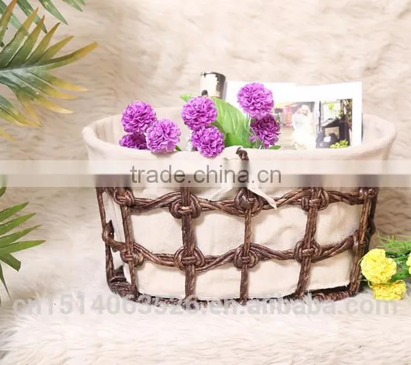 100% Handmade Printing Paper Band Storage Basket Set Of 4 photo-4