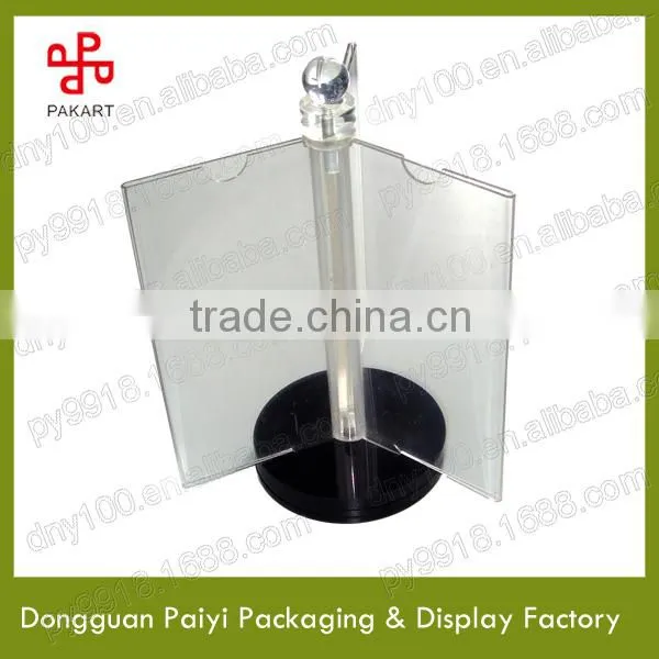 acrylic rotate table stand menu holder
