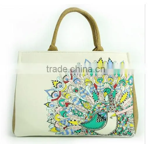 Wholesaler Heavy Duty Canvas Tote Crochet Bag With Art Printing