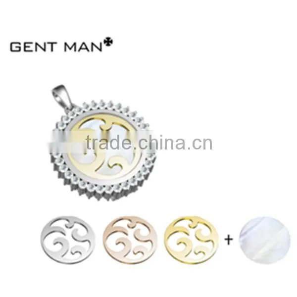 Gold Pendant Designs Women Popular Flower Pattern Simple Stainless Steel Pendant photo-3