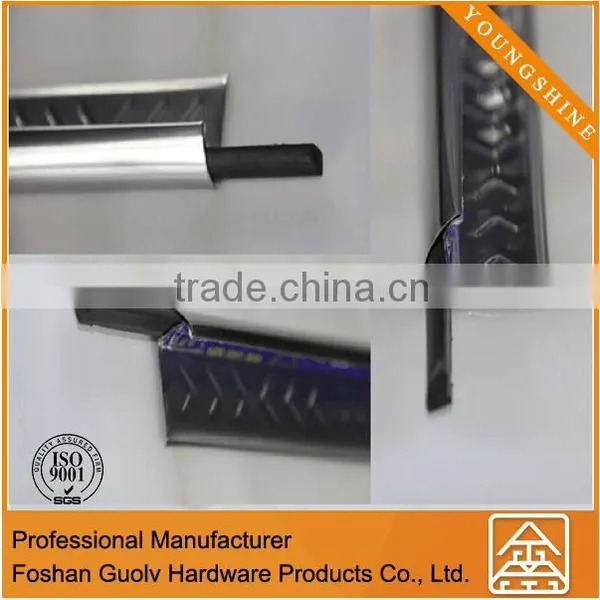 Glossy Silver Stainless Steel Floor Tile Trim Edge for Corner Protection