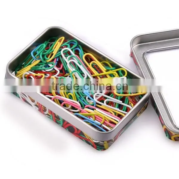 2015 New Mini Plastic Paper Clip Set With Colorful Tinplate Box Packed photo-2