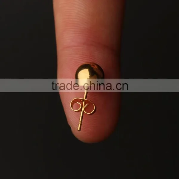 Hot Selling 316 Stainless Steel Ball Cartilage Custom Gold Stud Earrings photo-2