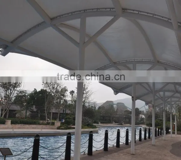 PVDF Tensile Fabric Architecture Membrane Structure River Corridor PVC Canopy Awning Walkway photo-2