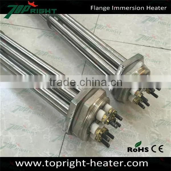 Topright 380v Stainless Customized 15kw Electric Water Immersion Heater With Flange Heating Element photo-5