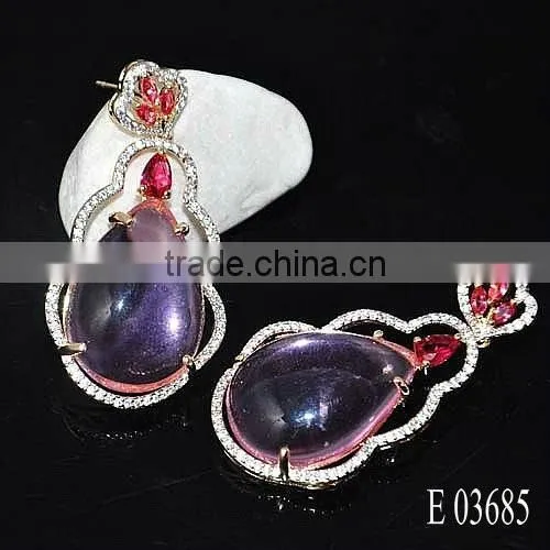 925 Sterling Silver Pendant With CZ Stones Micro Pave Setting Pink Glass Design Sterling photo-4
