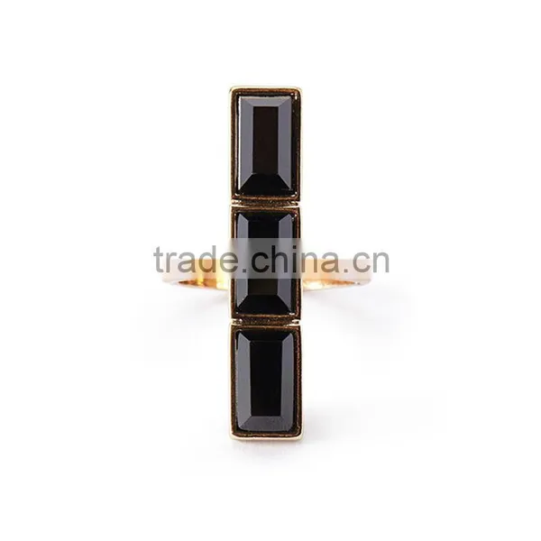 Custom Gold Plated Simple Finger Ring Designs With Stone photo-2