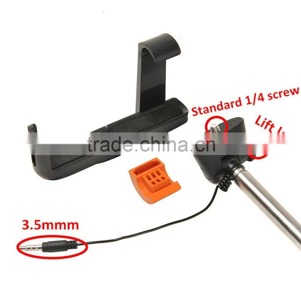 Selfie Stick Audio Cable Take Pole Handheld Self-Protrait Stick Wired Monopod for Samsung Galaxy Note4 Charge Free !!! photo-3