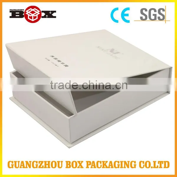 Large Size Folding White Cardboard Boxes Flat Pack With Logo Black Stamping Ribbon Closure For Handbag Luxury Packing photo-3