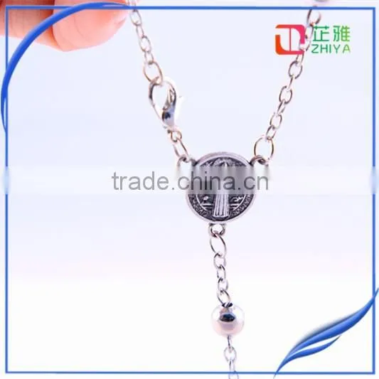 Jerusalem Round Silver Bead Catholic Rosary photo-5
