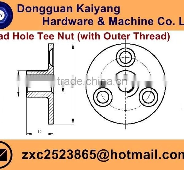 Outer Threaded Brad Hole Tee Nut (For Sofa and Large Furniture to Connect the Joint); Black Oxide photo-5
