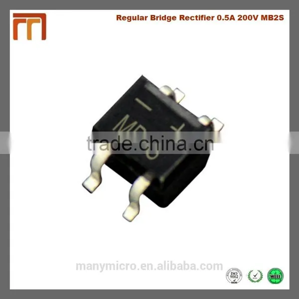 Surface Mount Regular Bridge Rectifier 0.5A 200V MB2S photo-3