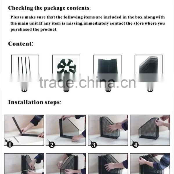 EasyPAG 3 Compartment Assemble Metal Wire Mesh Desktop Magazine Rack photo-6