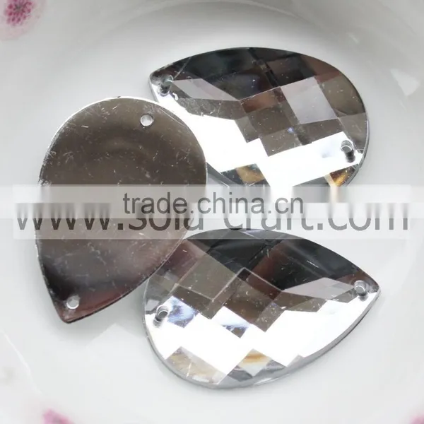 How to Make 20*30mm Crystal Silver Acrylic Amlond Cut Peardrop Garland Mirred Crystal Bead Charm Accessories