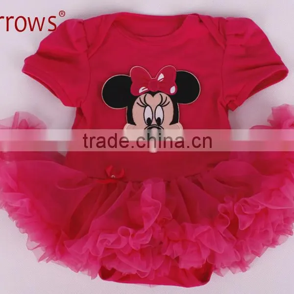 Organic Cotton Baby Girls Lace Dress Sets Short Sleeve Clothing Embroidered With Cake Pattern photo-5