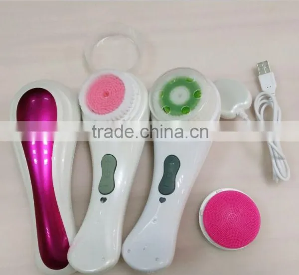 Waterproof Sonic Wireless Rechargeable Facial Cleansing Brush Beauty Device photo-3