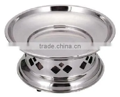 Stainless Steel Round Warmer Platter With Stand
