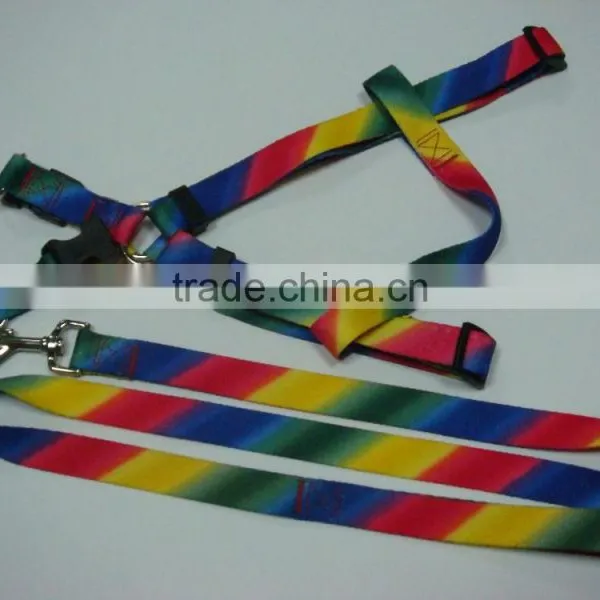 Rainbow Color Pet Dog Leashes and Collars/dog Harness photo-2