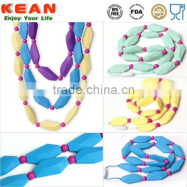 Kean Stylish Silicone Teething Beaded Necklace for Baby Chewing photo-2