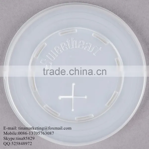 Custom High-Quality Polystyrene Translucent Flat Plastic Lid With Straw Slot for Paper Cup photo-4