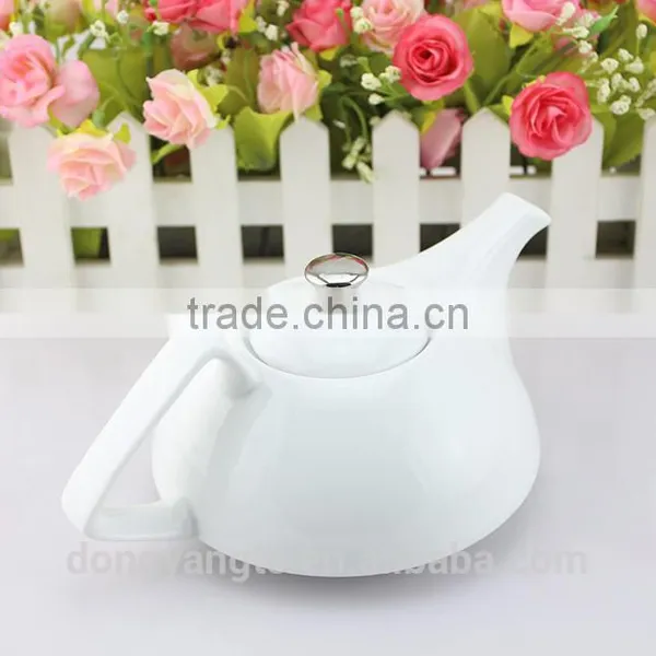 Bulk Supply Wholesale Cheap Custom Logo Euro Style White Porcelain Tea Pot, Cheap Ceramic Teapot photo-6