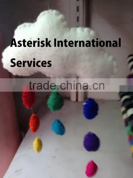 Rainbow Colour Felt Ball Garland photo-4