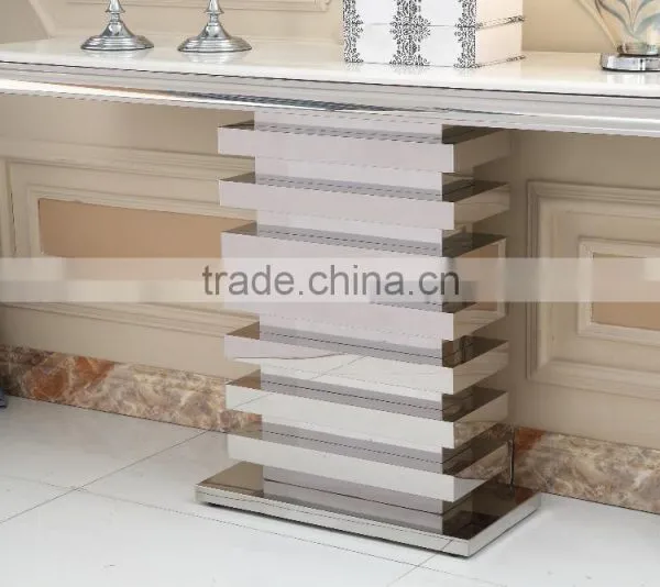 Luxury Modern Stainless Steel Dining Table and Chairs AH066 photo-4