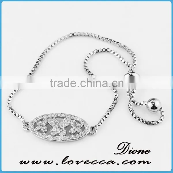 24K Gold Platinum Plated Curb Crystal Micro Pave CZ Gold Chain Bracelet for Girls photo-4