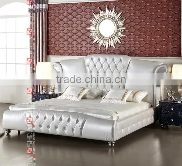 Antique White Bedroom Furniture / White Bedroom Furniture / White Glossy Bedroom LV-B9022 photo-2