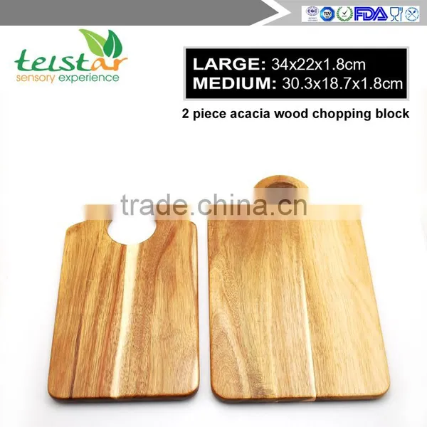 2017 The New 2 Piece Acacia Wood Chopping Board photo-2