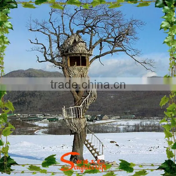 Guangzhou Make Big Artificial Fibreglass Tree House /fake Tree Trunk With Hole for Christmas Decoration photo-4