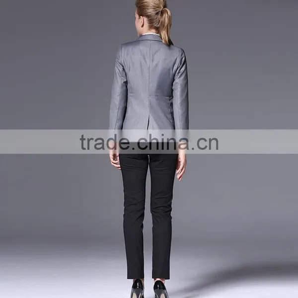 2016 Office Ladies Suits Slim Cut Ladies Tuxedo Pant Suit photo-5