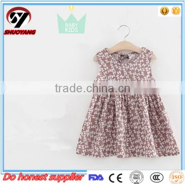 Fashion Girls Linen Kids Sleeveless Lace Boutique Dress photo-2