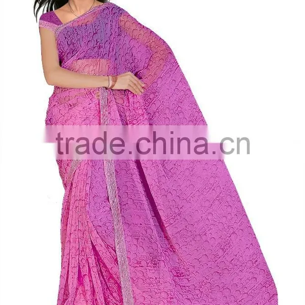 Georgette Printed Saree With Blouse photo-2