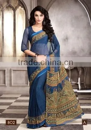 Classical Chiffon Saree in 4 Color photo-2