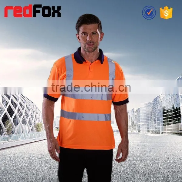 100% Polyester T-shirt Bicycle Safety Red T-shirts Polo Motorcycle Safety T-shirt photo-3