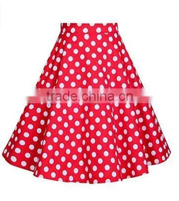 2017 Girls Long Dresses Women's Pleated Vintage Skirts Floral Print Casual Midi Skirt photo-3