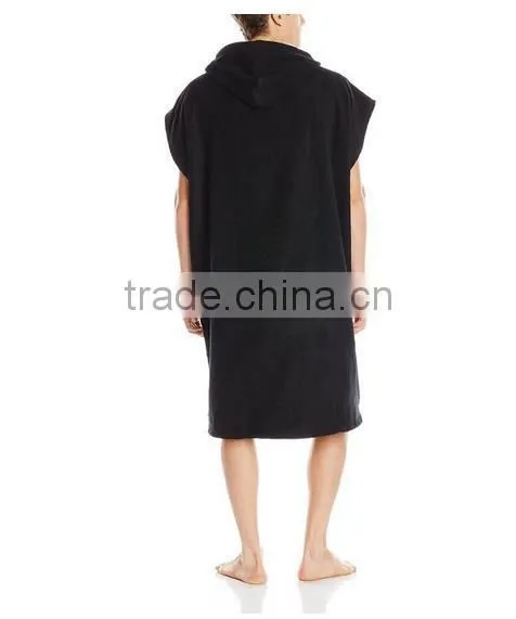 100 Percent Cotton Black Terry Hooded Poncho Towels for Adults photo-2