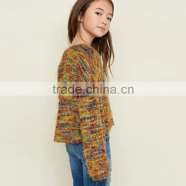 S32449W Children Clothing 2017 New Design Full Sleeves Girls Sweaters Teenager Pullovers Kids Knitting Shirts photo-3