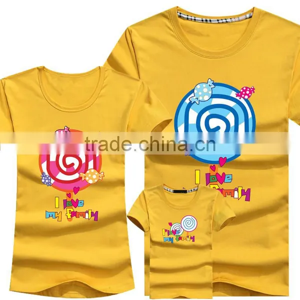 Wholesale Printing Bule Family Matching T-Shirt photo-6