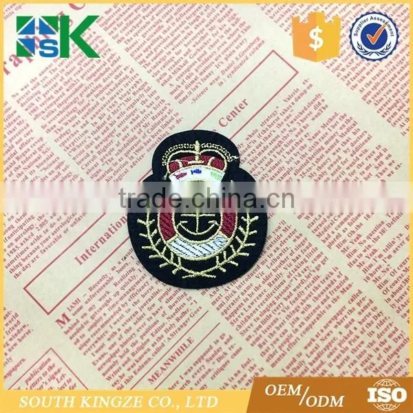 Military Gold Crown Boat Anchor Embroidered Iron On Patch Badge Applique photo-2