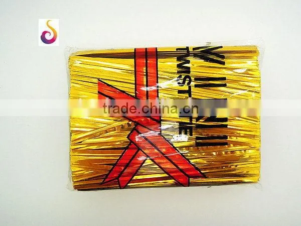 Low Price Hot-sale Silver Metallic Gift/bags Twisted Ties photo-5