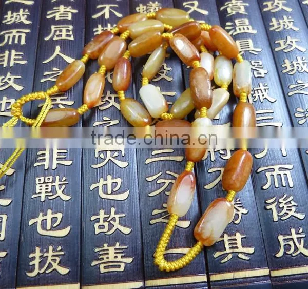 Jewels Jade Hetian Jade Necklace Hetian Jade Seed Makings Red-skinned Handmade Seed Makings Necklace Sings of Original Rock photo-3