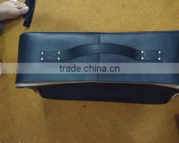 High Quality Genuine Cow Italian Leather Travel Suit Case