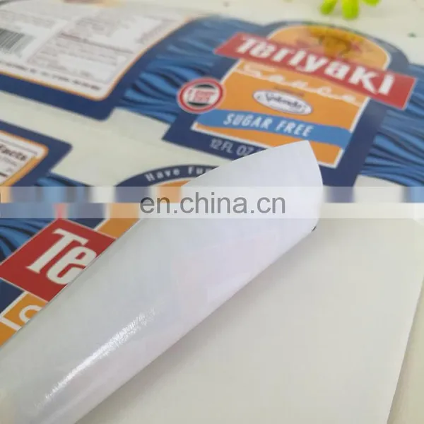 Hot Sale PVC Food Sticker Custom Shape Waterproof Sticker With Logo Printed for Sauce Bottle photo-2