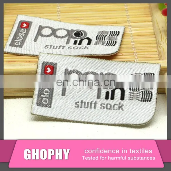 Satin Woven Label/Damask Woven Logo/Adhesive Woven Clothing Labels photo-4